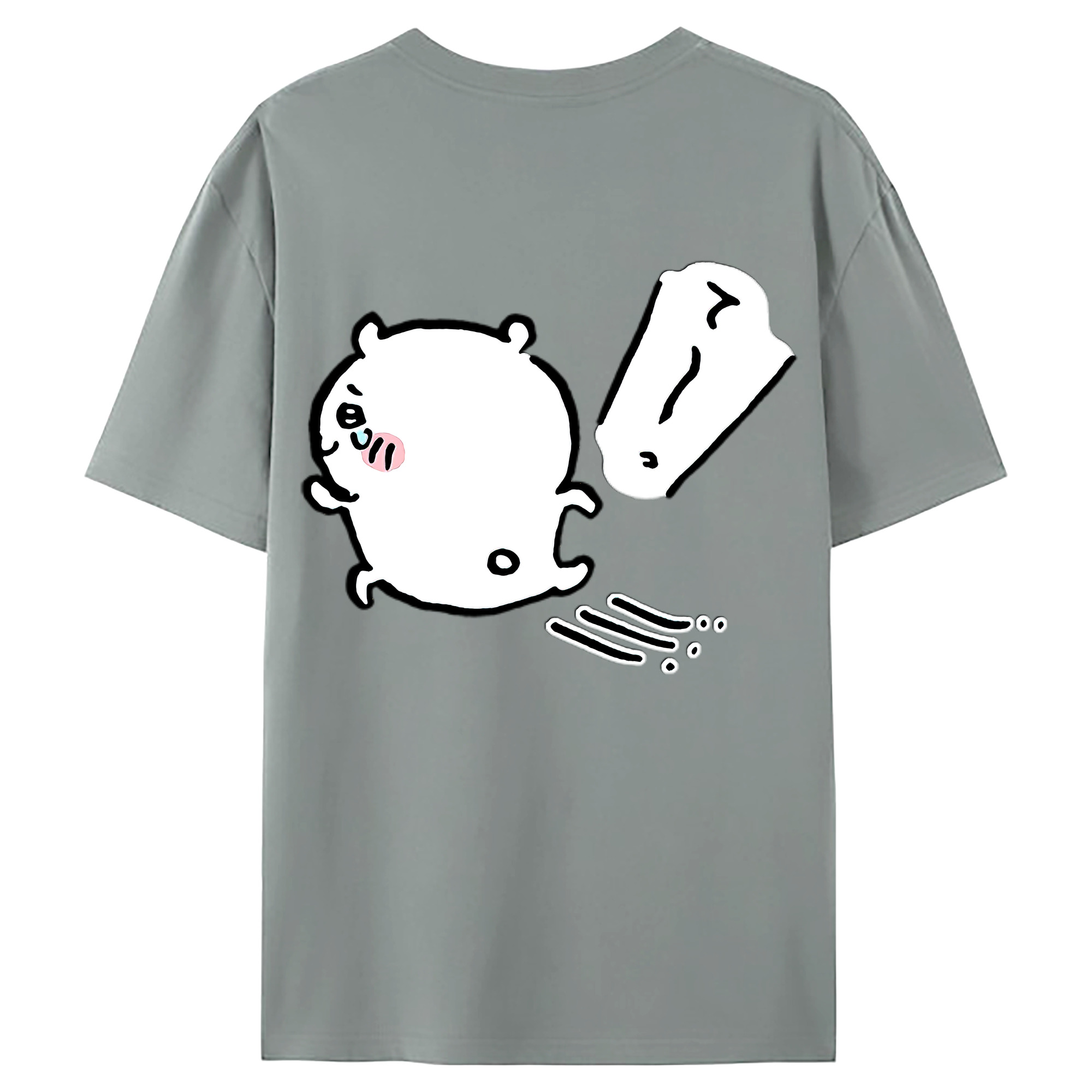 （画像用） ちいかわ ちいかわ Chii-kawa chiikawa 綿100％ メンズ半袖Tシャツ（バックプリント） 通気性